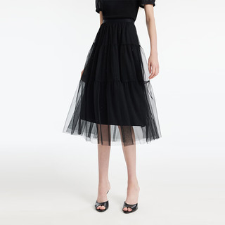 歌莉娅 夏季  网纱半裙  1C4R2D030 00B黑色（预计4月24日发货） XS（预计4月24日发货）