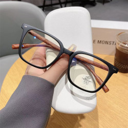 无底视界方框复古眼镜架磨砂黑框161防蓝光非球面镜片