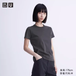 uniqlo优衣库女装正肩大师tuniqlou圆领t恤短袖正肩夏季新款465754