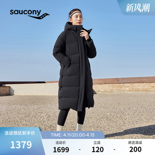 Saucony索康尼官方正品新款女款长款羽绒服保暖简约百搭潮带腰带