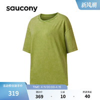 Saucony索康尼官方正品女子宽松短袖T恤复古休闲个性百搭潮流