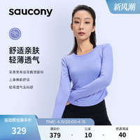 Saucony索康尼女子时尚T恤长袖针织衫透气舒适跑步运动