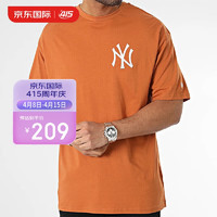 NEW ERA 纽亦华 运动T恤短袖男女同款 MLB洋基队  60357033橙色NY M