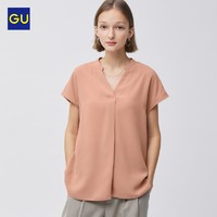 GU 极优 女装垂坠感小开领衬衫短袖2023夏季新品时尚休闲 349241