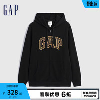 Gap 盖璞 男女装春季2024LOGO龙年红色连帽衫本命年卫衣841230 黑色 175/96A(L)亚洲尺码