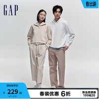 Gap 盖璞 男女装春季2024LOGO纯色基础款华夫格连帽衫889273卫衣 白色 170/92A(M)亚洲尺码