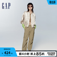 Gap 盖璞 女装春季2024复古宽松棒球服夹克时尚洋气搭配外套874491 金箔色 155/76A(XS) 亚洲尺码