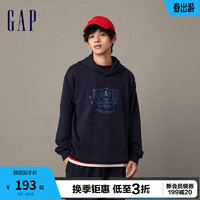 Gap 盖璞 男装冬2023新款LOGO廓形套头运动休闲连帽卫衣841225 海军蓝 165/88A(S) 亚洲尺码