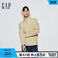 Gap 盖璞 男女装春季2024时尚Scuba卫衣运动连帽衫889286 浅卡其 180/100A(XL)亚洲尺码