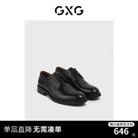 GXG 皮鞋男款真皮商务正装黑色软皮上班男士休闲结婚新郎德比鞋 黑色 42