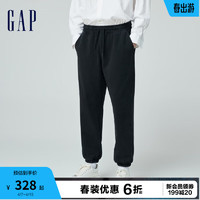 Gap 盖璞 男装2024春季纯棉INDIGO复古水洗抽绳束口裤休闲裤884798 黑色 175/84A(L)亚洲尺码