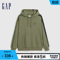 Gap 盖璞 男装冬季2023LOGO宽松潮流运动卫衣837443加厚休闲连帽衫 绿色 170/92A(M)亚洲尺码