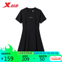 XTEP 特步 女子运动休闲时尚连衣裙876228810061 正黑色 M