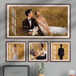 LINYI PHOTO FRAME 林益相框 制作结婚婚纱照相框框架定制卧室床头36寸结婚照照片放大装框挂墙
