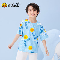 B.Duck小黄鸭童装男童短袖儿童T恤男2024夏季凉感透气半袖上衣 海洋蓝 105cm