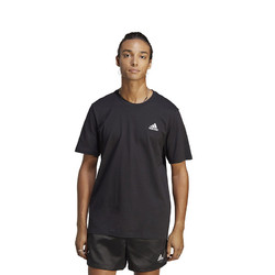 adidas 阿迪达斯 Logo小标印花运动休闲圆领短袖T恤 男款 黑色 IC9282