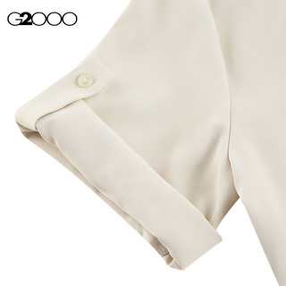 G2000【可机洗】G2000女装SS24商场柔软舒适袖带设计休闲短袖衬衫 轻薄-灰粉色宽松版型25寸 38