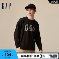 Gap 盖璞 男女装春秋LOGO纯棉运动宽松长袖T恤情侣装817125