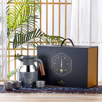 富士物语 复古机械温显纯钛焖茶保温杯壶套组 焖茶壶