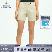 布克兄弟（BrooksBrothers）女士24春夏纽扣式高腰休闲口袋短裤 B105-米色 8
