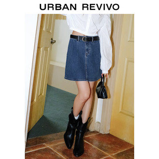 URBAN REVIVO 夏季女复古辣妹风牛仔半裙 UWG840132 蓝色 M