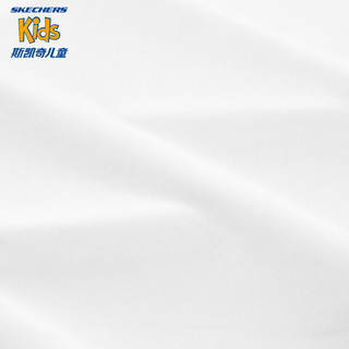 Skechers斯凯奇小凉伞女童设计感短袖夏季儿童运动T恤P224G110 亮白色/0019 130cm