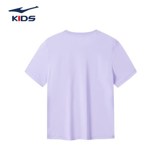 鸿星尔克（ERKE）儿童装男童速干短袖t恤夏季短T男生夏装运动半袖T恤 薰衣草紫 140cm