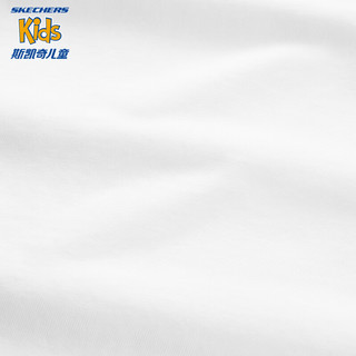 Skechers斯凯奇儿童插肩袖上衣夏季男女童简约短袖T恤衫L224K035 嫩桃粉/02EN 165cm