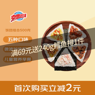 京鲁远洋 国产冷冻饭团组合5种口味  500g 5枚