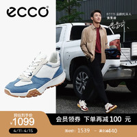 ecco 爱步 休闲运动鞋 男鞋拼色老爹鞋拼色跑鞋 复古跑鞋524914 复古蓝/白色/灰白色52491460735 44（尺码偏小，拍大一码）