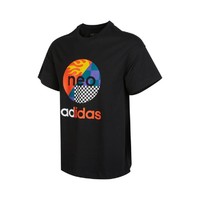 唯品尖货：adidas 阿迪达斯 NEO 男款大Logo针织T恤 HN4743