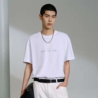 GXG男装 多色字母图案短袖T恤 24年夏季G24X442027 白色 180/XL