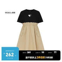 Little MO&CO. little moco童装22夏装新款女童简约短袖连衣裙子 黑色 130/60