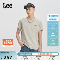 Lee 24春夏新品标准版字母印花凉感男圆领短袖T恤简约LMT008142202