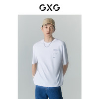 GXG男装 寻迹海岛系列圆领短袖T恤 夏季 白色 175/L