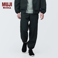 无印良品（MUJI）男式 不易沾水 尼龙防风运动裤 男士长裤休闲裤 早春BI012A4S 黑色 L 175/88A