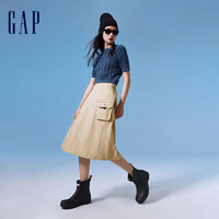Gap女装2024春季防泼水不对称立体口袋半身裙872458 卡其色 170/70A(L) 亚洲尺码