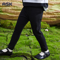 ASK JUNIOR女童裤子2024春装小童趣味卡通条纹休闲百搭打底裤 黑色 90