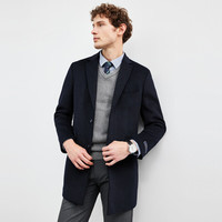 七匹狼【易打理+不易变形】毛呢大衣男外套休闲衣服男冬装衣服上衣 101(藏青) 175/92A/XL