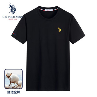 U.S. POLO ASSN. 保罗T恤男夏季新款休闲透气短袖百搭白色小T恤宽松运动上衣 藏青9099 M-170/88A