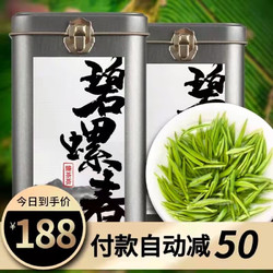 臻茶荟 一碧堂 特级碧螺春 2021新茶 绿茶茶叶高山云雾雨前春茶嫩芽250g(125g*2) 特级精装碧螺春