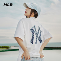 MLB 官方 男女情侣老花运动纯棉T恤大logo休闲短袖24夏季新款TSM03