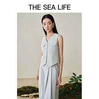 THE SEA LIFE欧海一生 简约V领马甲女2024春季气质百搭XE15506 冰河灰 S