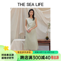 THE SEA LIFE欧海一生 无袖一字领连衣裙24夏收腰显瘦优雅修身吊带裙X15822 微光绿 S