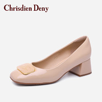 克雷斯丹尼（Chrisdien Deny）女士休闲时尚鞋舒适优雅百搭通勤舒适女鞋 杏色LSH0802P3A 38