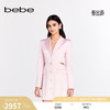 bebe2024春季女士气质镂空蝴蝶结西装长款夹克外套140323 粉红 S