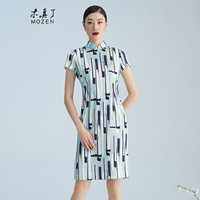 木真了改良桑蚕丝修身简约中长款旗袍302 15色 S