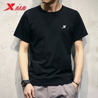 XTEP 特步 男装运动短袖t恤男速干春季健身服圆领都市休闲时尚短T恤 白/黑（速干透气） L