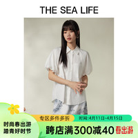 THE SEA LIFE欧海一生 灯笼袖衬衫2024夏季别致气质白色上衣B11159 云白色 S
