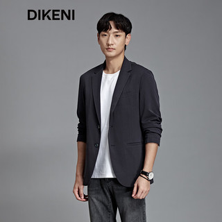 迪柯尼（DIKENI）【新自然系列】男春夏轻薄树纹微皱针织便西套西服外套 深宝蓝 170/92A